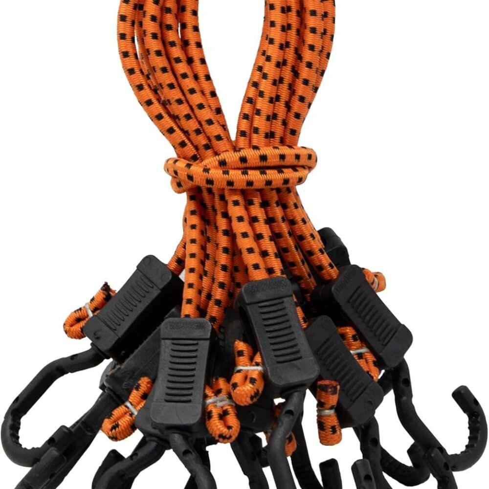 MABC-24 All- Purpose Adjustable Bungee Cords with Hooks, 24-Inch, Orange/Black,